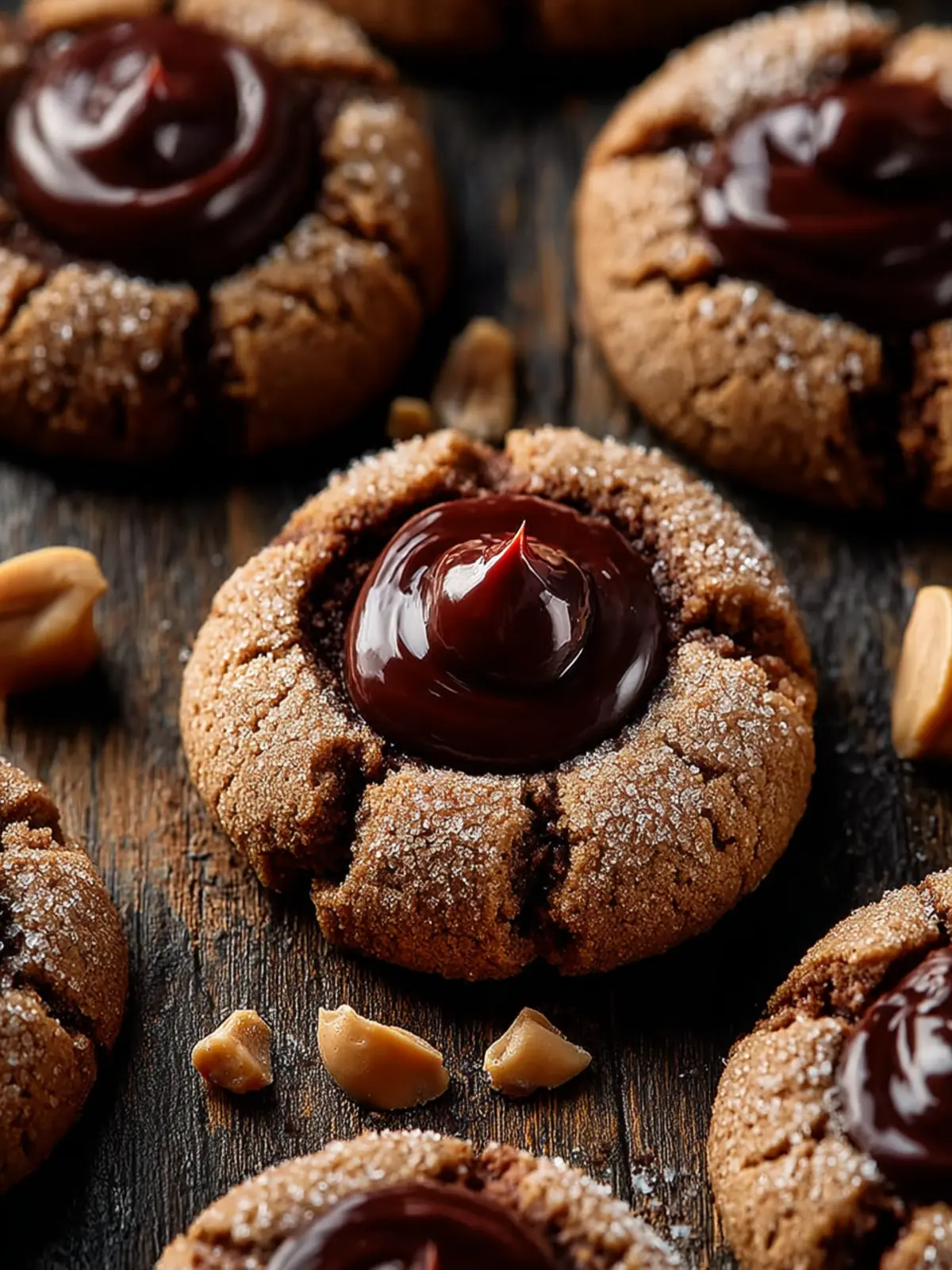 Chocolate Thumbprint Peanut Butter Cookies First Image
