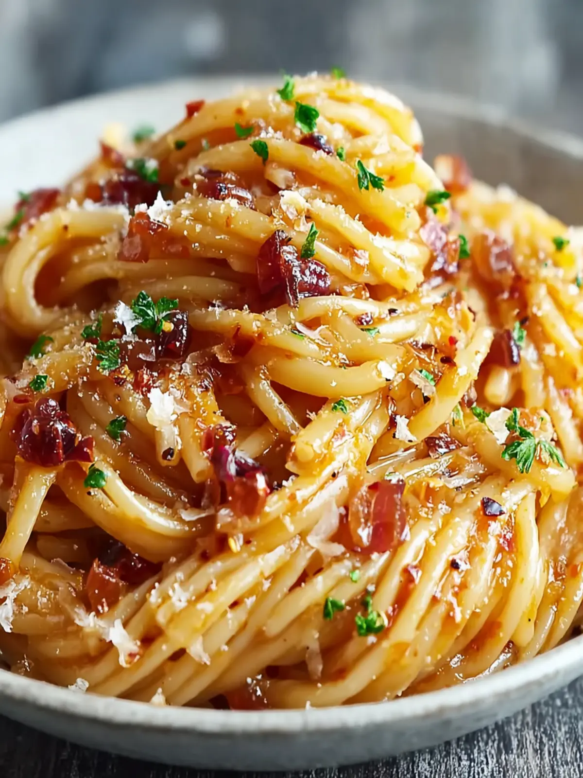 Caramelized Onion Pasta with Chilli Oil for Cozy Nights First Image