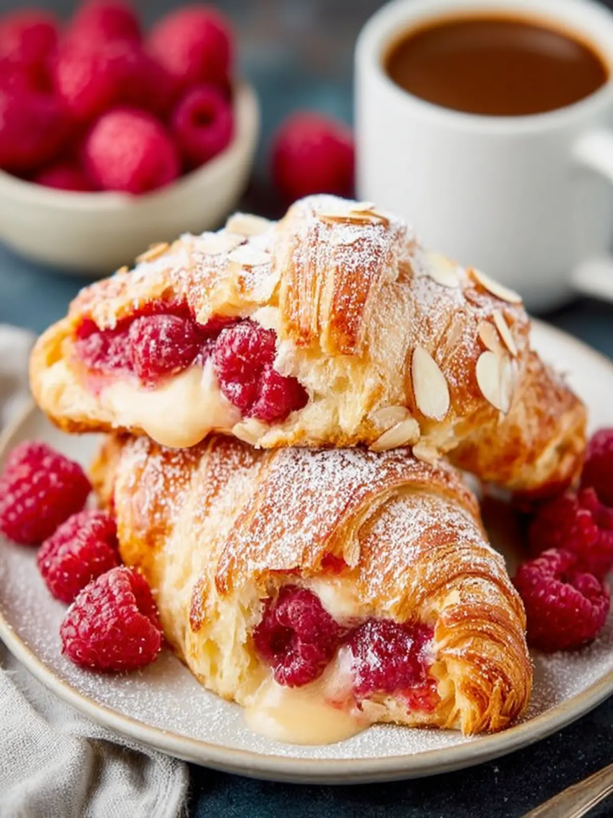 Quick Raspberry and Almond Croissants First Image