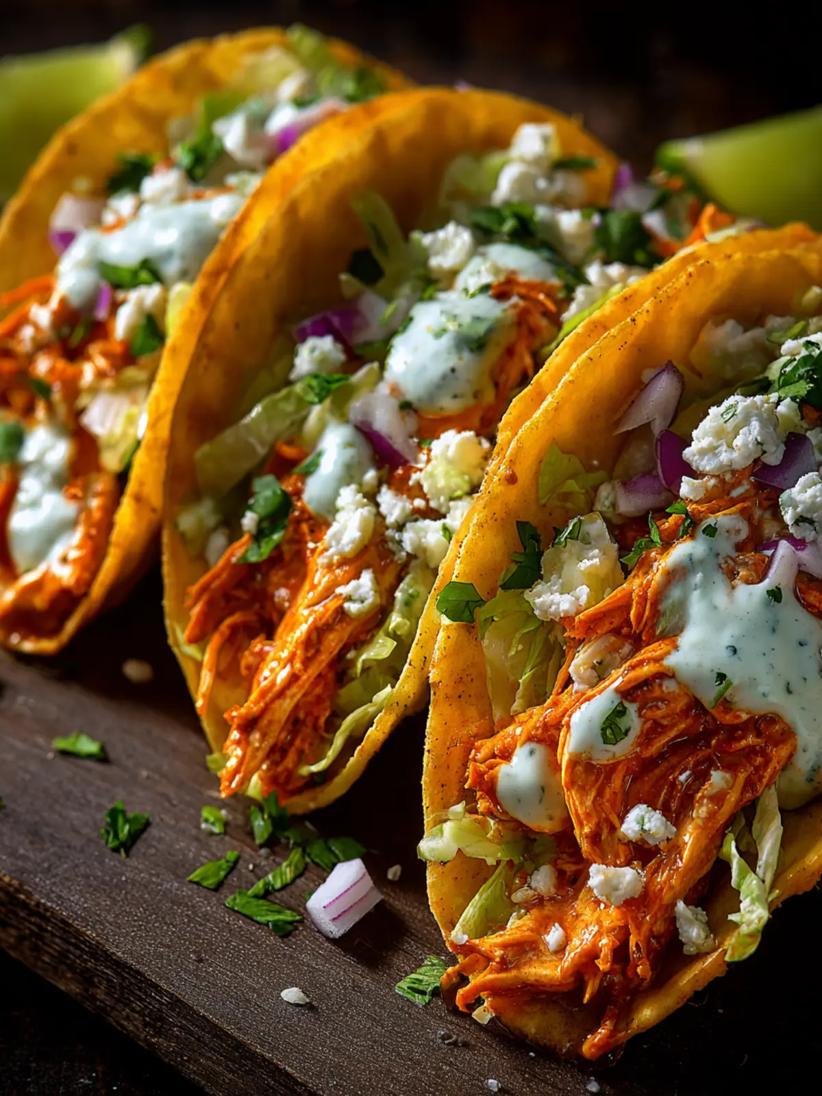Crockpot Crispy Buffalo Chicken Tacos with Jalapeño Ranch First Image