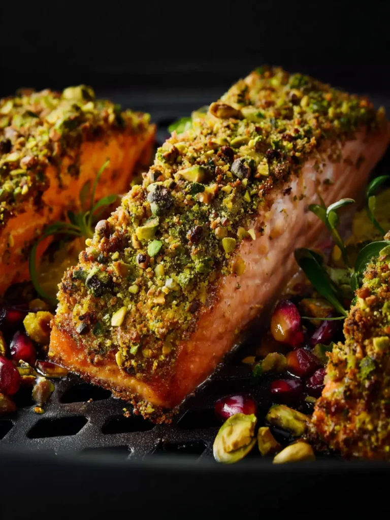 Air Fryer Pistachio Crusted Salmon First Image