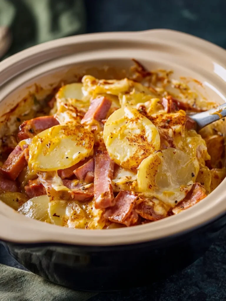 Slow Cooker Scalloped Potatoes and Ham First Image