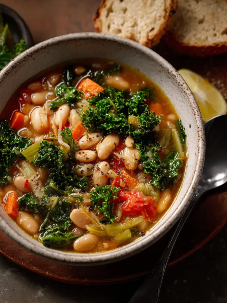 Veggie-Packed Tuscan White Bean Soup with Kale First Image