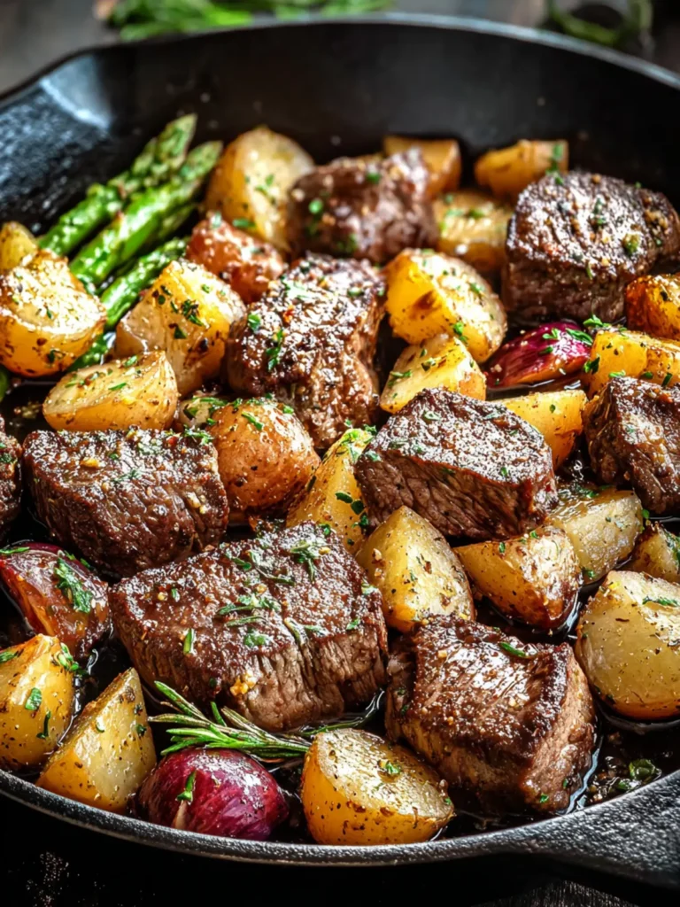 Garlic Butter Steak and Potatoes Skillet First Image