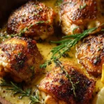 Oven Baked Chicken Thighs With Honey Mustard Sauce First Image
