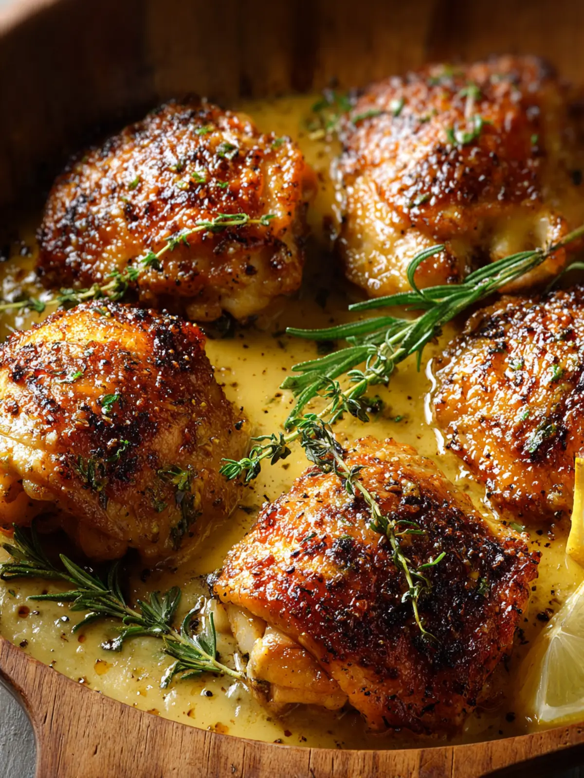Oven Baked Chicken Thighs With Honey Mustard Sauce First Image