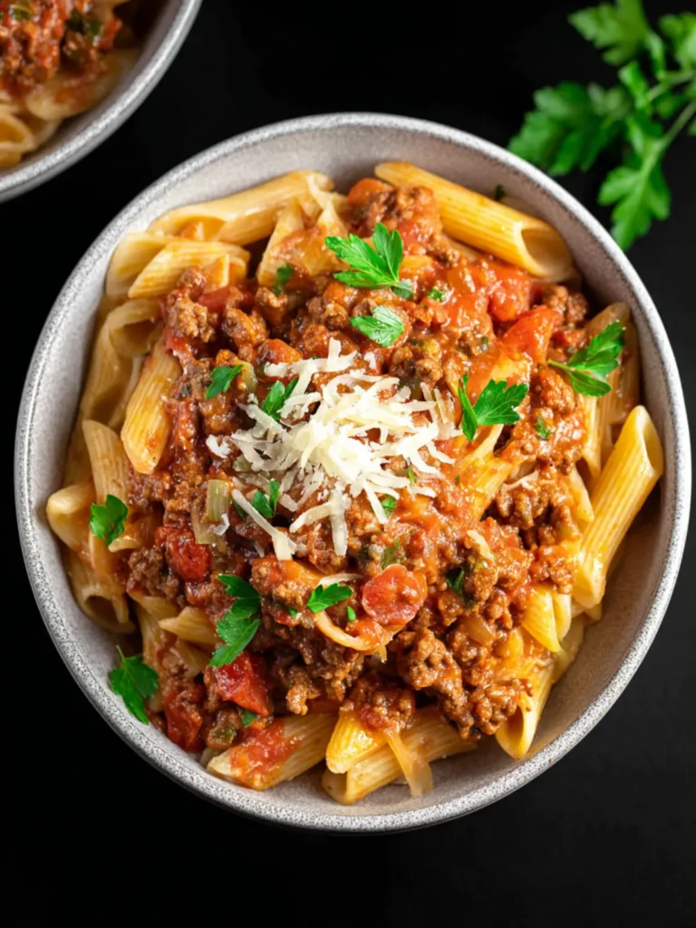 Penne Pasta with Homemade Meat Sauce First Image