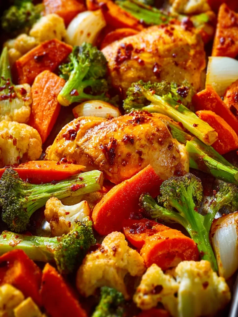 sweet chili roasted chicken and vegetables First Image