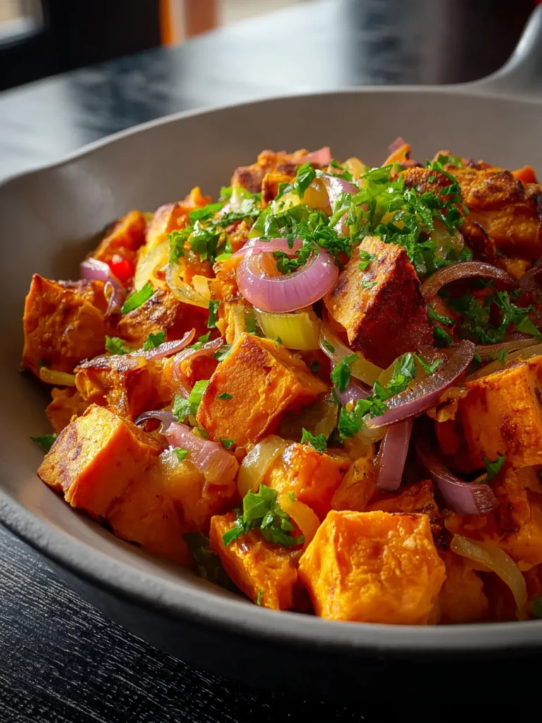 sweet potato and non-alcoholic ale skillet First Image