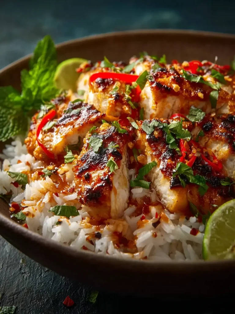 Spicy Maple Chicken and Coconut Rice First Image