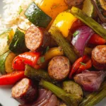 sheet pan sausage vegetables oven First Image